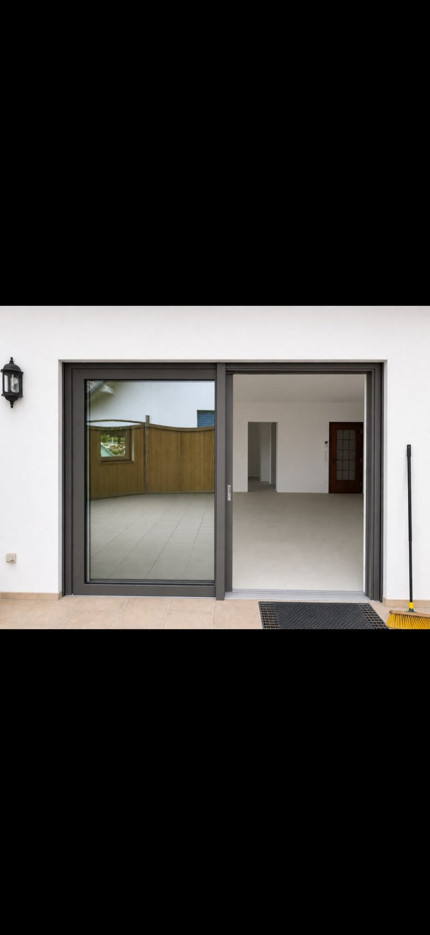 Hebeschiebetür Anthrazit, Terrassenzugang