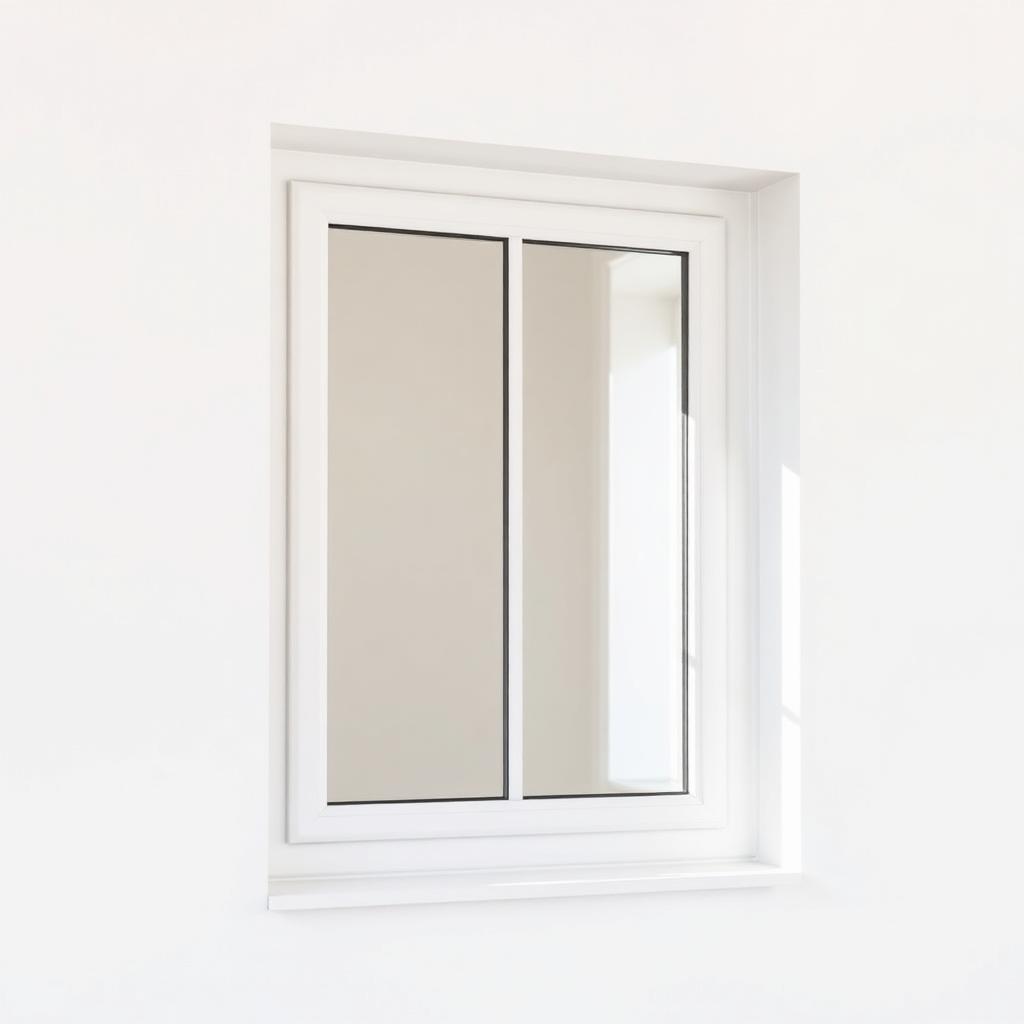 Weißes Kunststofffenster in einem hellen Raum